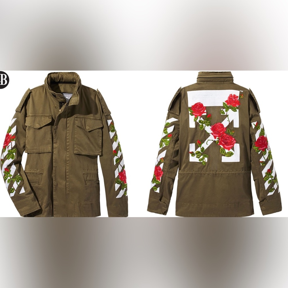 Off White Floral Arrows Logo Utility Jacket w/ tags